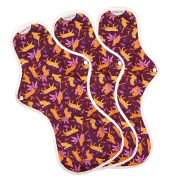3 serviettes hygiéniques lavables,  ULTRA NUIT (XL), en coton bio, coffret - 1