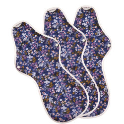 3 serviettes hygiéniques lavables, SUPER ULTRA NUIT (XXL), en coton