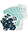 serviettes hygiéniques lavables, 3S+5M+3XL, en coton bio, coffret