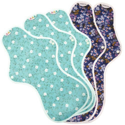 serviettes hygiéniques lavables, 3XL+2XXL, en coton bio, coffret NUIT
