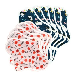 serviettes hygiéniques lavables, 5S+6M, en coton bio, coffret FUITES URINAIRES LÉGÈRES