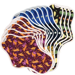 serviettes hygiéniques lavables, 5M+6L+4XL, en coton bio, coffret FUITES URINAIRES MOYENNES