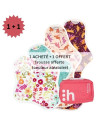 serviettes hygiéniques lavables, 1PS+1S+1L+1XL, en coton bio, (1+1) coffret MINI STARTER - 1