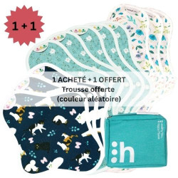 serviettes hygiéniques lavables, 3S+5M+3XL, en coton bio, (1+1) coffret UNE SEMAINE - 1